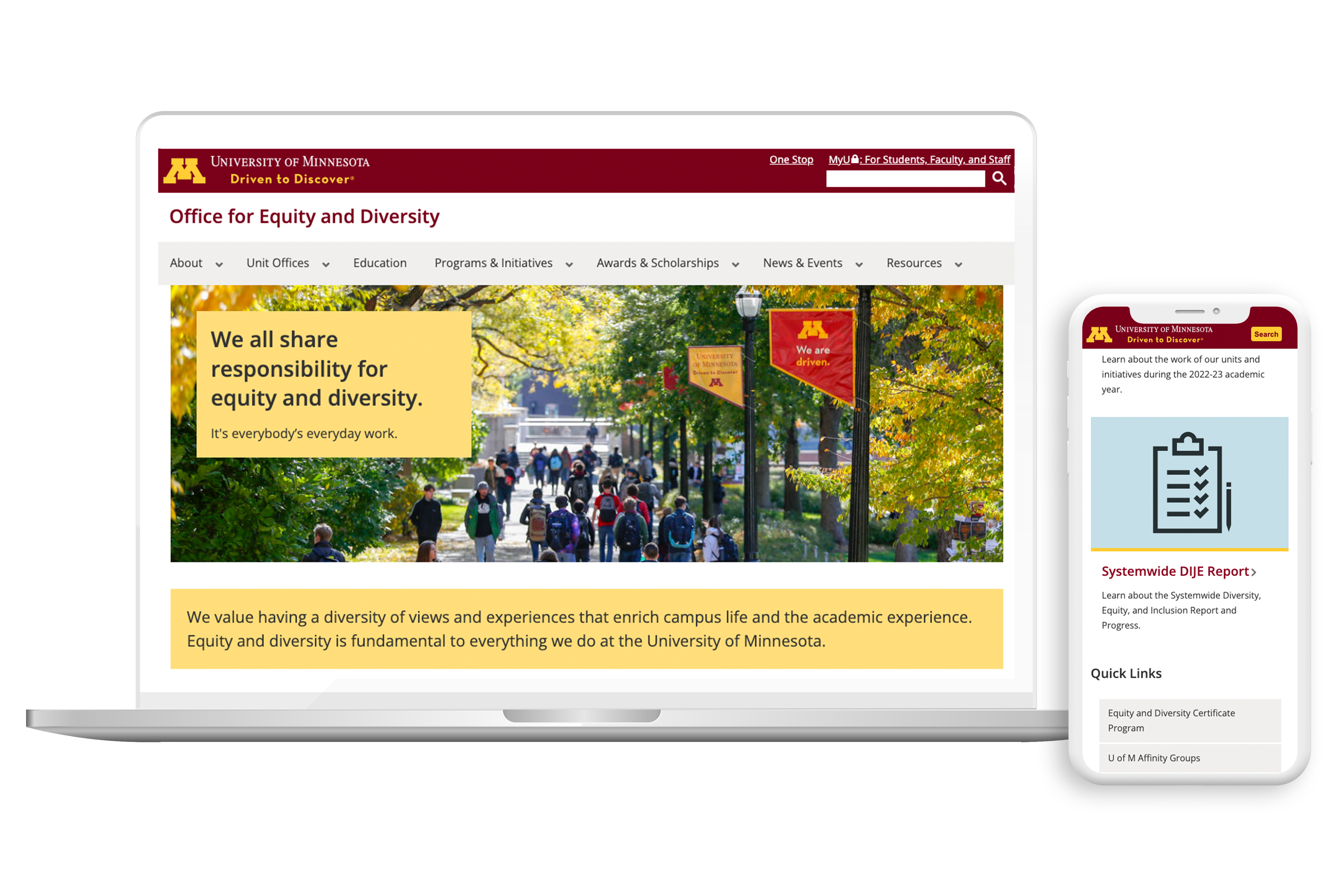 University of Minnesota Office for Equity & Diversity Website Drupal CMS