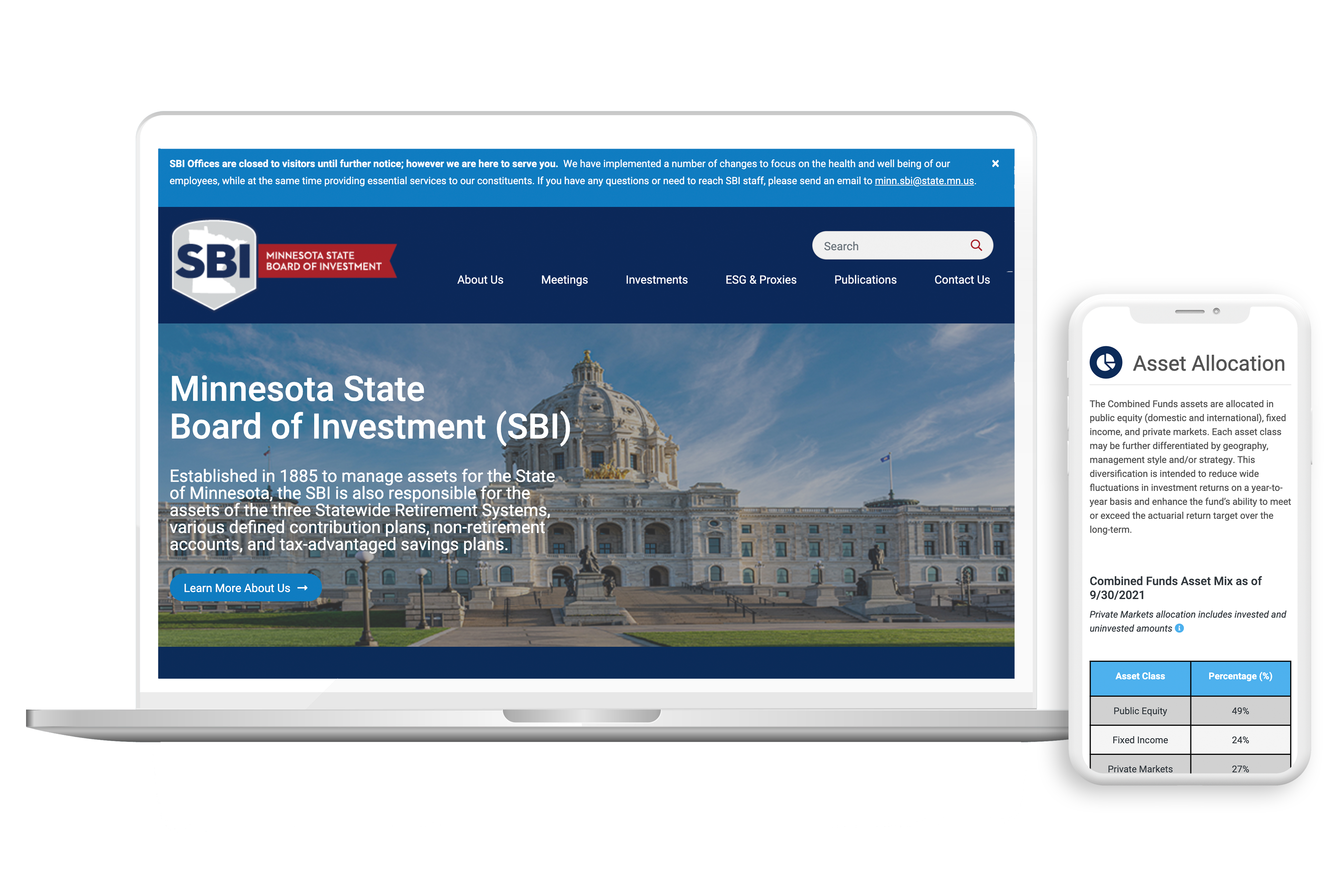 Minnesota State Board of Investment Website Drupal CMS Government